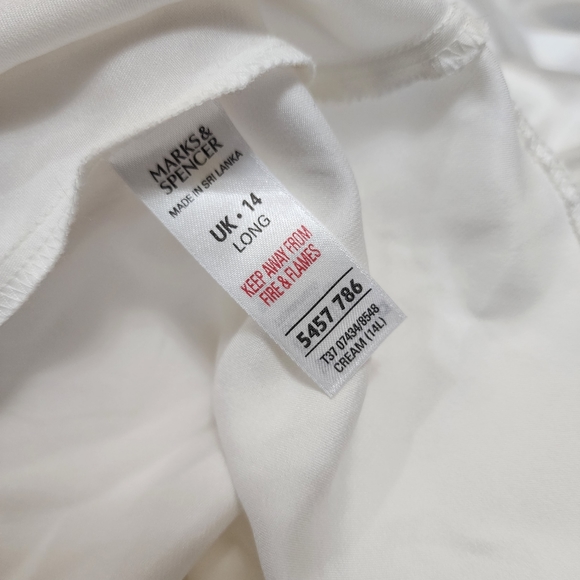 Marks and Spencer White Vintage Maxi Slip Dress size 14 with Floral Embroidary - Picture 7 of 12